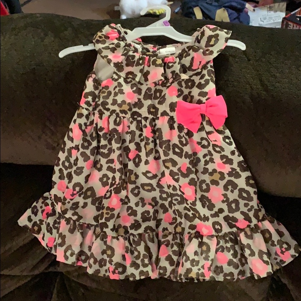 Infant 12 months cheetah print & flowers dress